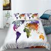 Povlečení s 3D vzorem mapy světa Jednolůžková postel Plná velikost povlaku na polštář a přikrývky 2 nebo 3 látky z mikrovlákna Pohodlná domácí dekorace
