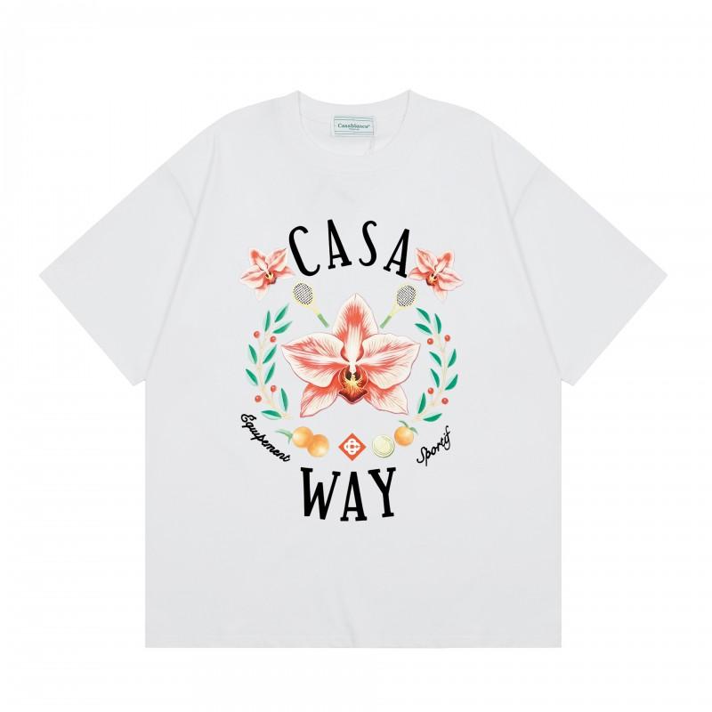 2026 Casablanca Print Loose Fit Cotton T-Shirt Men Youth Casual Wear