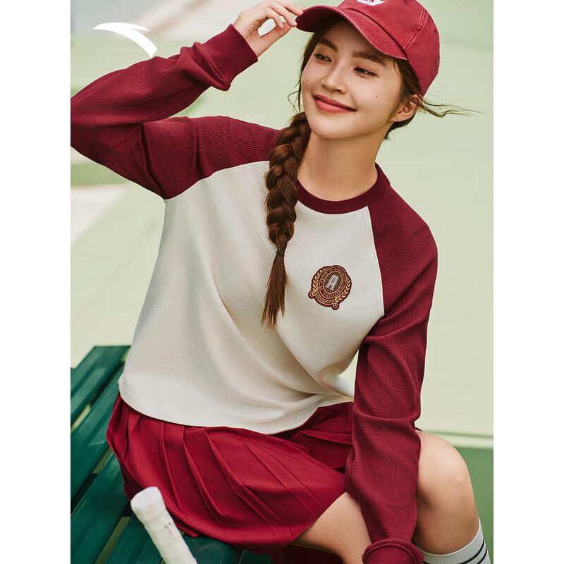 ANTA Women s Colorblock Raglan Long Sleeve T-Shirt L