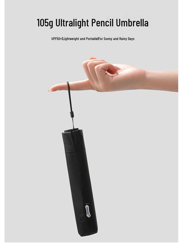 PARACHASE 105g Ultraleichter Faltbarer Schirm mit Schwarzkleber: Anti-UV, Tragbar & Perfekt für Sonne und Regen. Ideal für Frauen.
