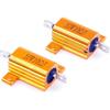 10 Watt 10 Ohm 5% Wirewound Resistor Electronic Aluminium Shell Resistor Gold (Pack of 2)