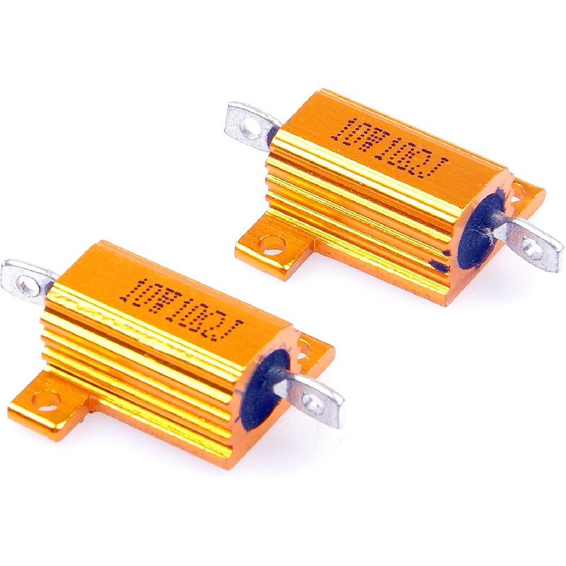 10 Watt 10 Ohm 5% Wirewound Resistor Electronic Aluminium Shell Resistor Gold (Pack of 2)