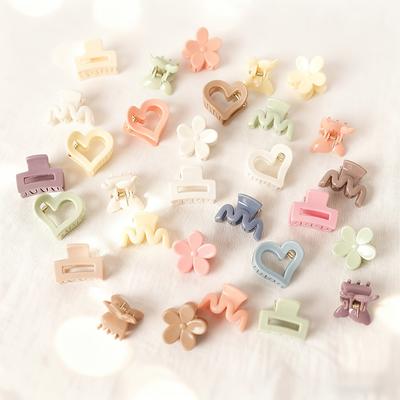 100pcs Random Assorted Solid Color Small Hair Clips, Featuring a Minimalist And Cute Design. Durable And Non-Slip, All Seasons