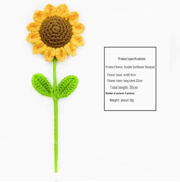 

Букет подсолнухов ручной работы - Искусственные вязаные крючком цветы в подарок на выпускной или День учителя