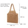 Women Hollow Out Clutches Top-handle Bag Hand-woven Shoulder Bag with Cott Thread Summer Beach Shopper Satchel Female Handbags
