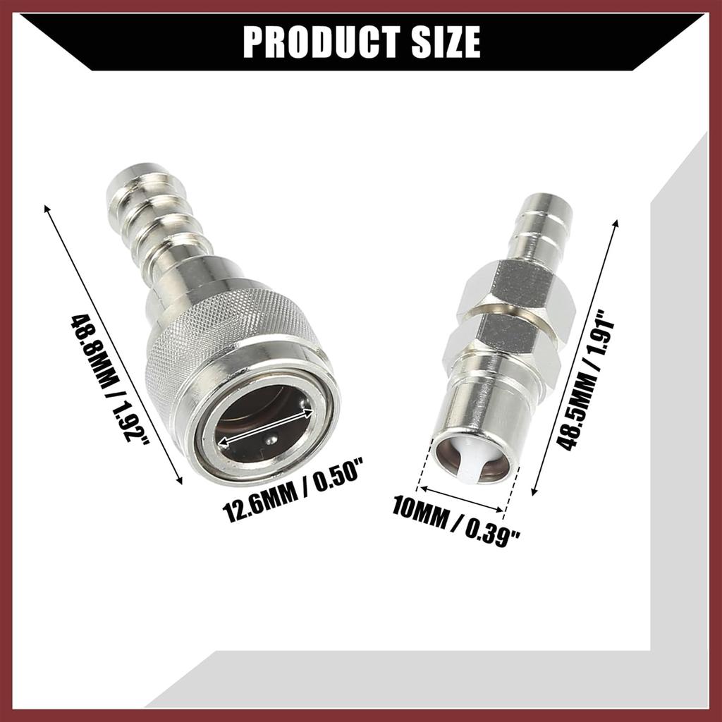 5/16" Boat Fuel Connector Male Female and Locking Nut for Tohatsu for Nissan Outboard 5-90HP Engine/Marine Boat Motor Fuel Tank Connector/Stainless