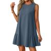 Women's Fashion Casual Sleeveless Round Neck Ruffle Dresses