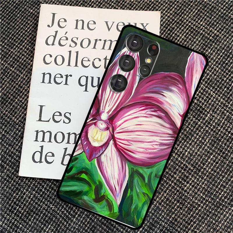 Orchid Flowers Colorful Case For Samsung Galaxy S25 S24 Ultra S20 S21 S22 S23 Ultra S9 S10 Plus S25 FE Back Cover