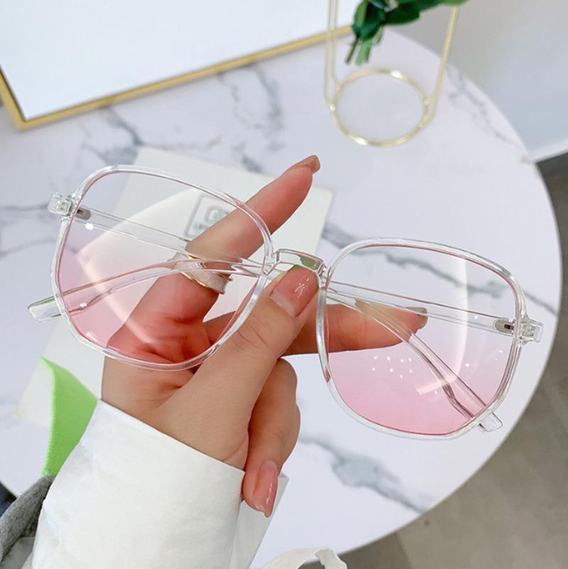 Pink Blusher Gradual Glasses Fashion Computer Anti Blue Light Goggle Women's Girl Decorative Cute Eyewear Glasses