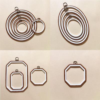 Antique Wood Grain Embroidery Hoops - Retro DIY Oval/Round Tools & Decor