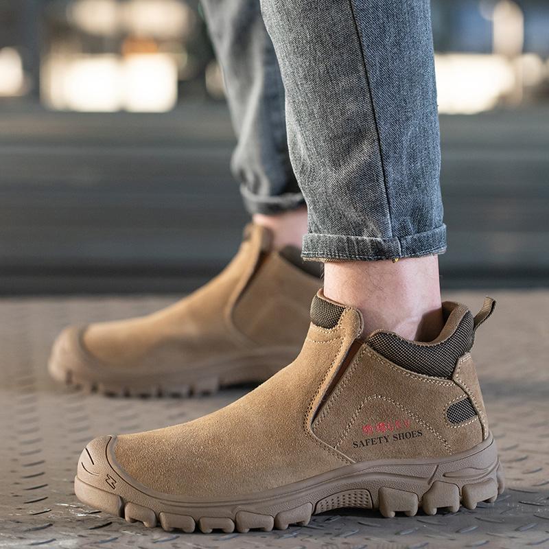 Spring And Autumn Annals Men Work Safety Shoes Indestructible Work Sneakers Protective Steel Toe Shoes Slip-resistant Shoes
