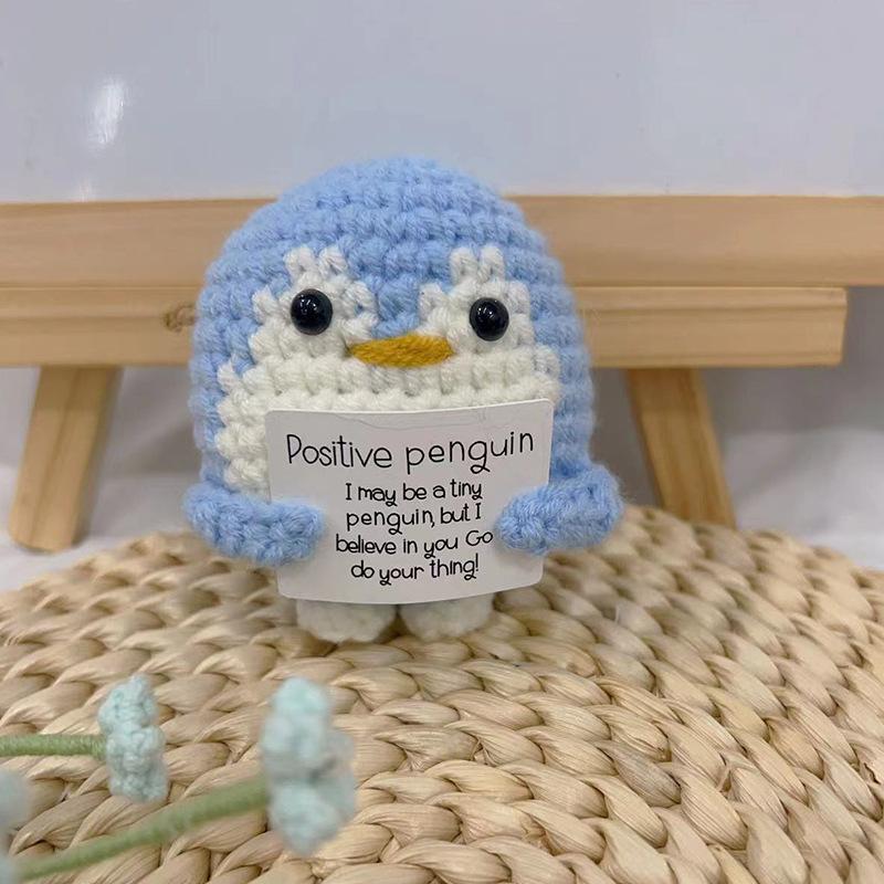 Mini Positive Energy Potatoes Hug Pocket Handmade Plush Wool Knitting Doll With Card Funny Christams Gifts Home Room Decoration