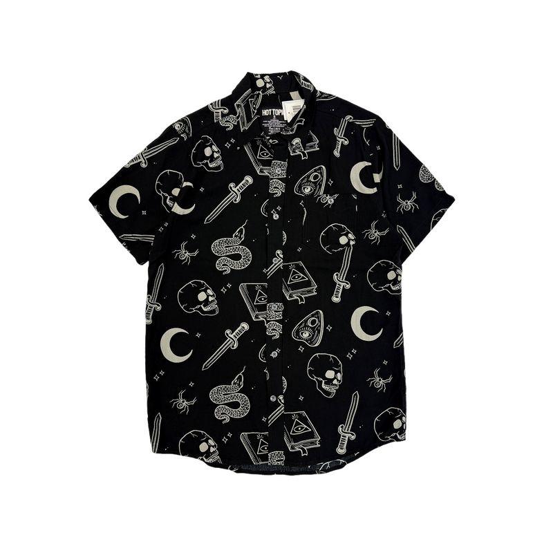 European and American Single Men's Summer Short sleeve Shirts American Casual Lightweight Breathable Couple Personality Print Shirt