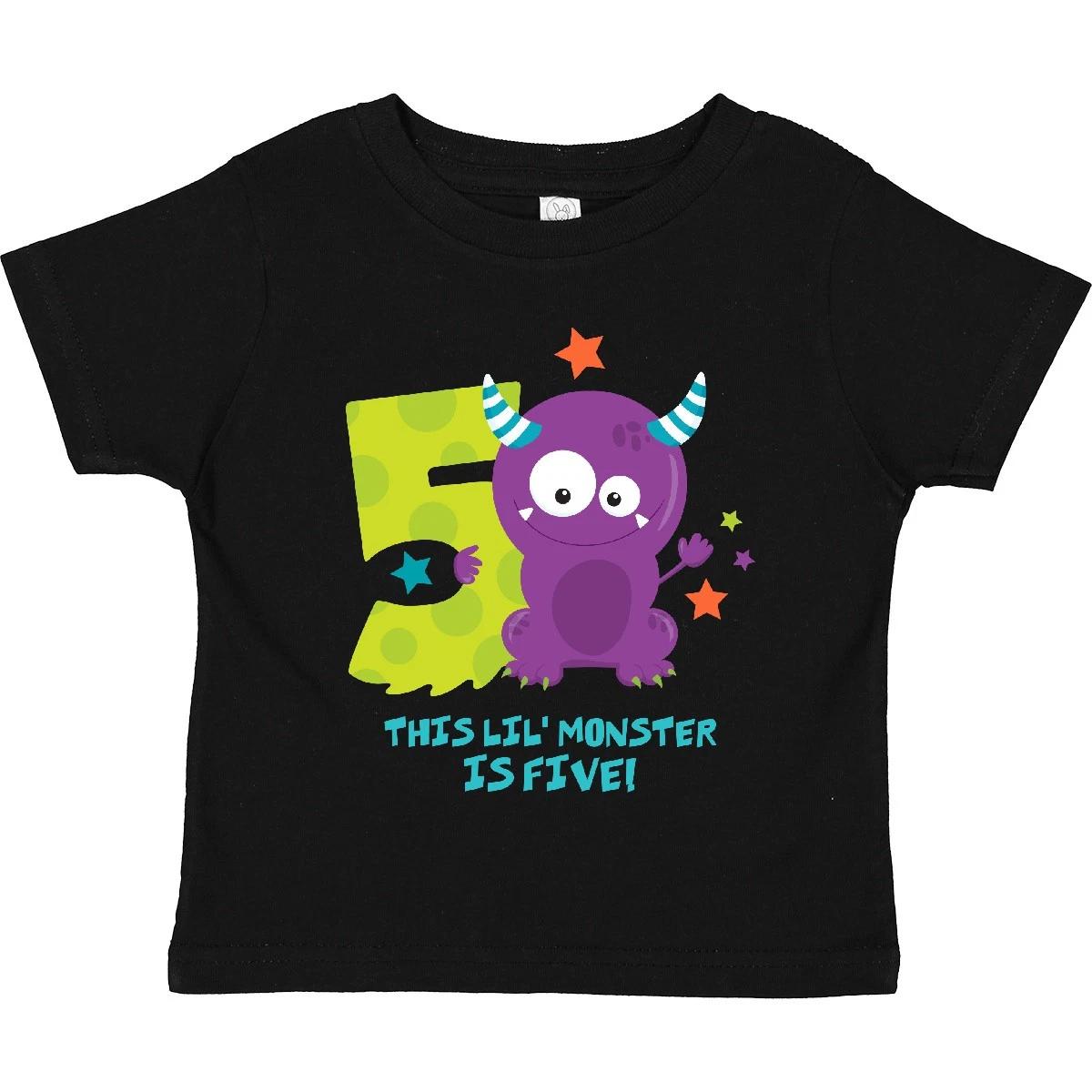 Inktastic Monster 5th Birthday Toddler T-Shirt Little Cartoon Cute Funny Child 160