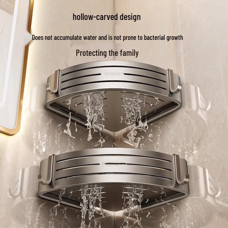 Rubber Bathroom Corner Storage Shelf