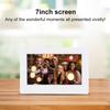 7Inch 1024*600HD Digital Photo Picture Frame Alarm Clock Player Album Remote Control White