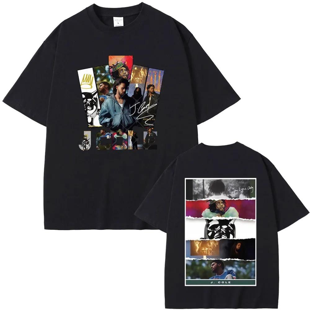 Unisex Women Clothing Hip Hop Fashion Oversized Tshirts Rapper J Cole Music Cover Graphic T Shirt The Fall Off Album Print Tshirt