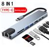 8-in-1 USB-C Hub: Type-C To HDMI, Network Card Converter, Multifunctional Dock