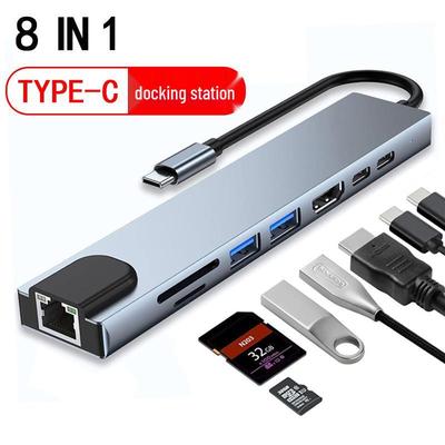 8-in-1 USB-C Hub: Type-C To HDMI, Network Card Converter, Multifunctional Dock