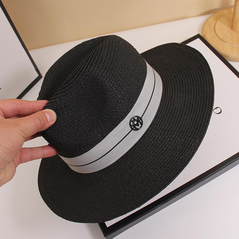 

JYL TS DIY Couple Straw Hat Wide Brim Sun Protection Woven Straw black_M(56-58cm） каштановый