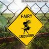 2D Flat 1pc- Vintage Metal Tin Sign Featuring A 2D Flat Design of Fairy Crossing People, Perfect for Decorating Bars, Cafes, Garages, or Any Room in