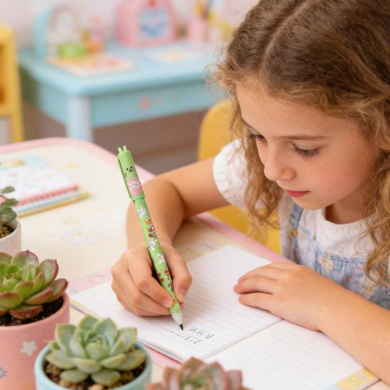 Erasable Ballpoint Pen 0.5mm Blue Ink Pen Smooth Writing And Soft Grip Cute