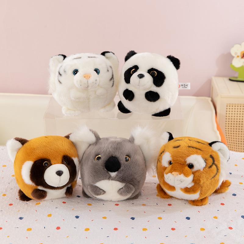 Cartoon Ball Panda Plush Toy Zoo Scenic Souvenir Tiger Crossbody Bag Children Koala