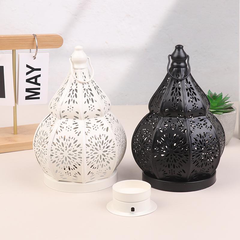 Creative Hollow Iron Gourd Candlestick Projection Atmosphere Ambient Garden Courtyard Decorative Light Ornament