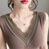 Thermal Underwear Warm Body Tops Vest Sexy Winter Clothing Women Sleeveless Slim Seamless V Neck Lace Side Solid Inner Wear