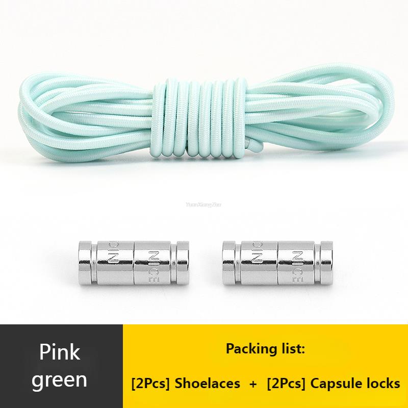 No Tie Shoe Laces Round Capsule Metal lock Elastic Shoelaces For Sneakers easy installation Lazy Shoes Lace Accessories