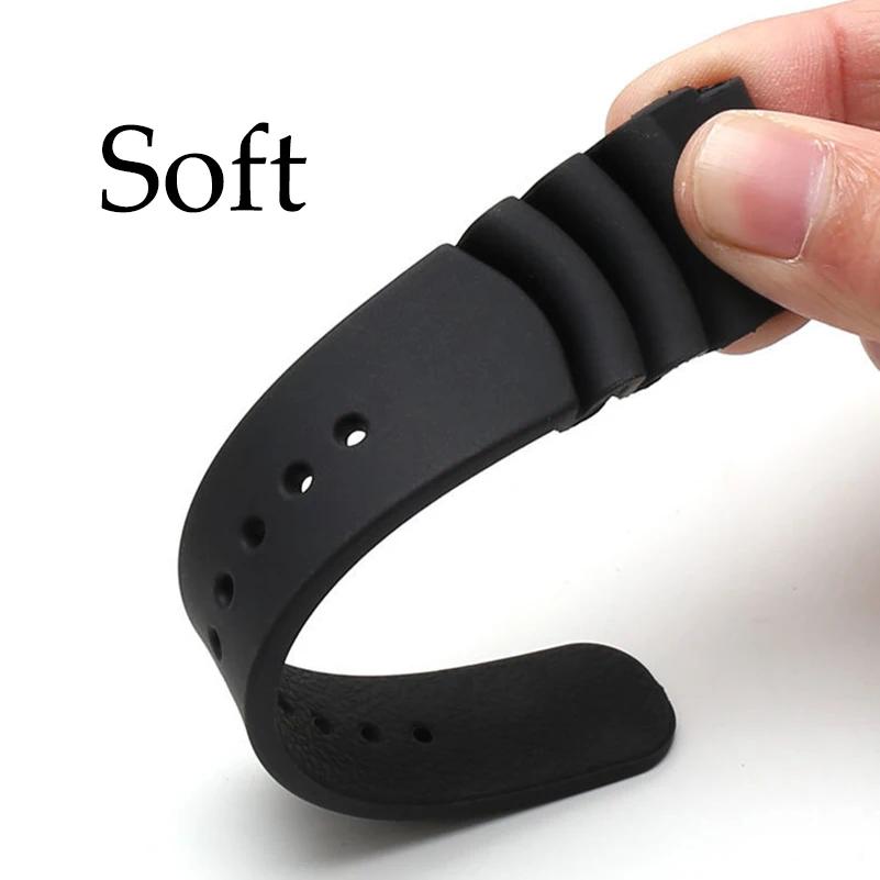 For Seiko Prospex Watch Band 18mm 20mm 22mm 24mm Waterproof Resin Strap Soft Diving Rubber Bracelet Accessories Men Sport Belt