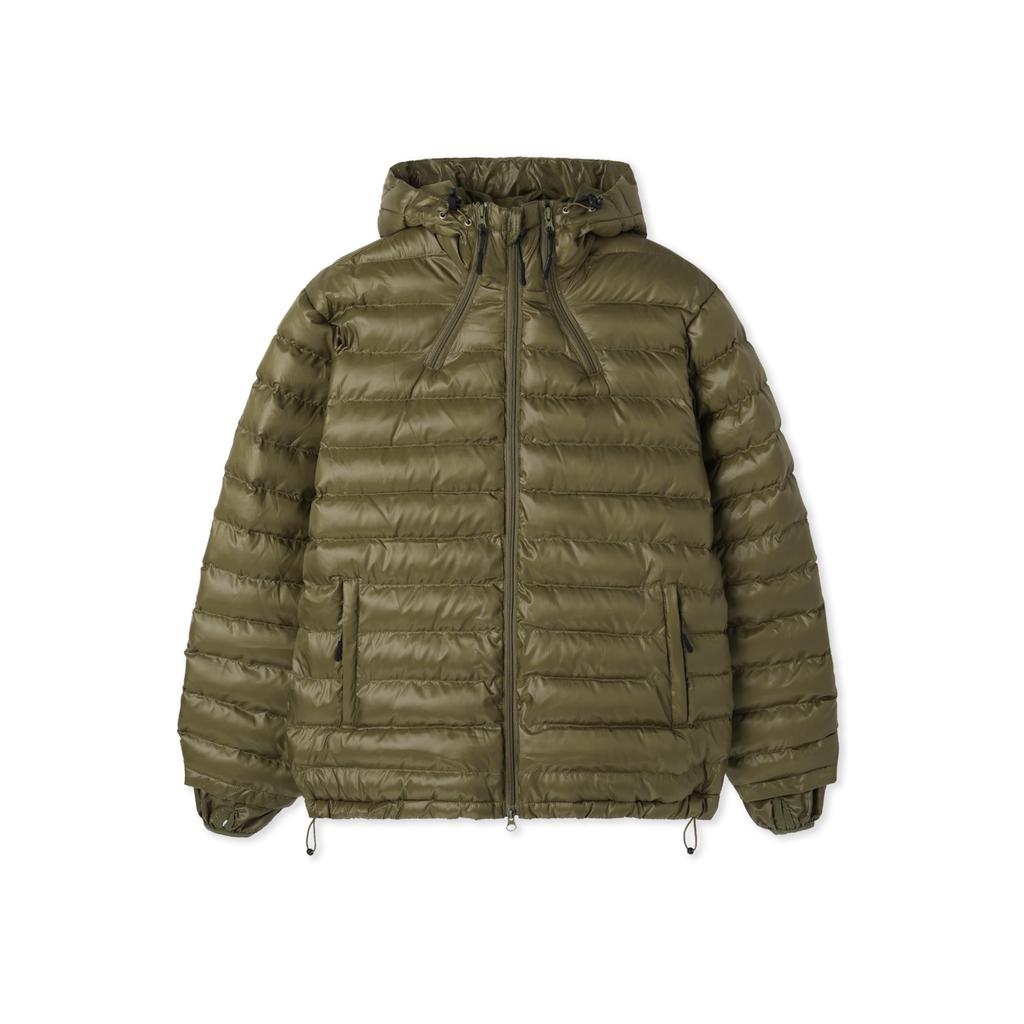 Apostrophe Comma Glossy Three-Way Light Hoodie Padded Jacket_Olive