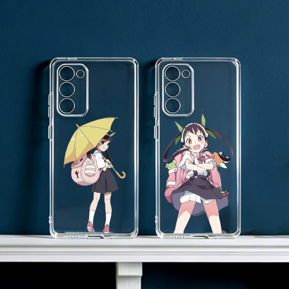 H-Hachikuji Mayoi Cute Phone Case For Samsung Galaxy S24 S25 S23 S22 S21 Plus S24 S25 Transparent Cover Case
