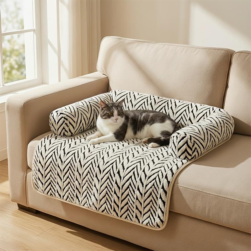 Cat and Dog Sofa Bed, Plush Pet Sofa Bed with Cushion, Indoor Cat and Puppy Non-Slip Furniture Protector