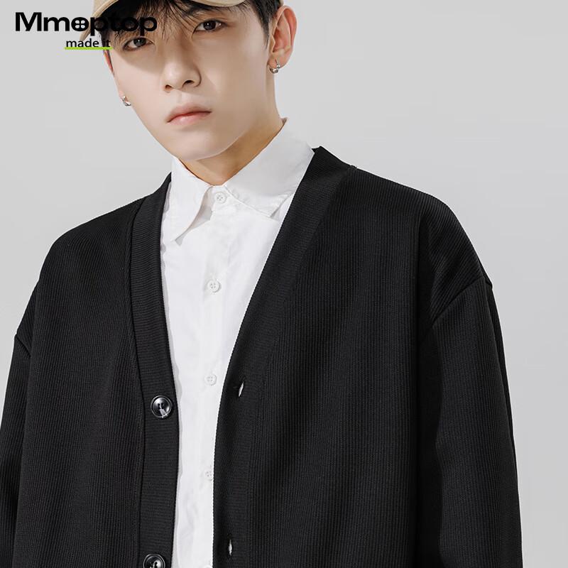 MMOPTOP Pánský pletený kardigan ve stylu japonského retro s výstřihem do V