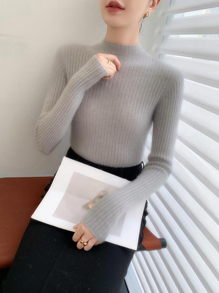 2025 Women's Cashmere Half-High Collar Slimming Sweater