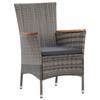 VidaXL Salon de jardin 5 pcs avec coussins Résine tressée Gris