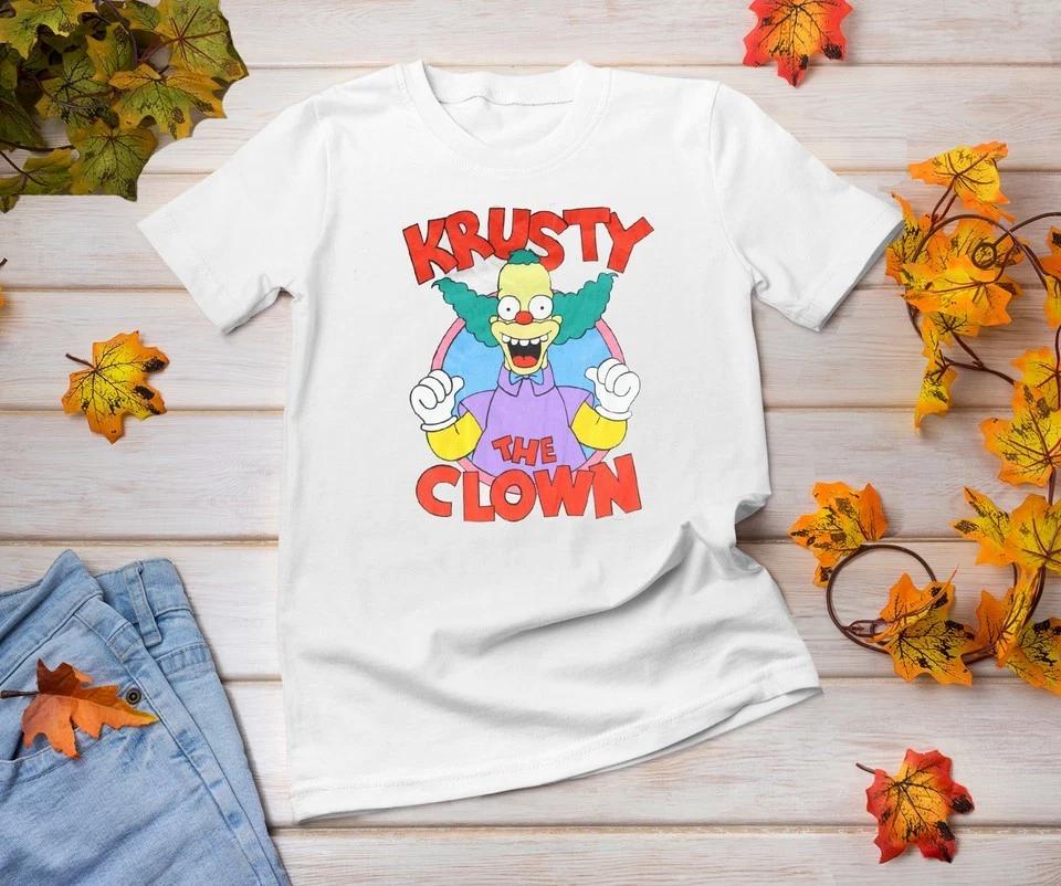 

Krusty The Clown The Simpsons White Men S-234XL Short Sleeve T-shirt E4 L