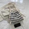 Trendy Plaid Large Capacity Korean Style Tote Bag For Women 2023 Chic