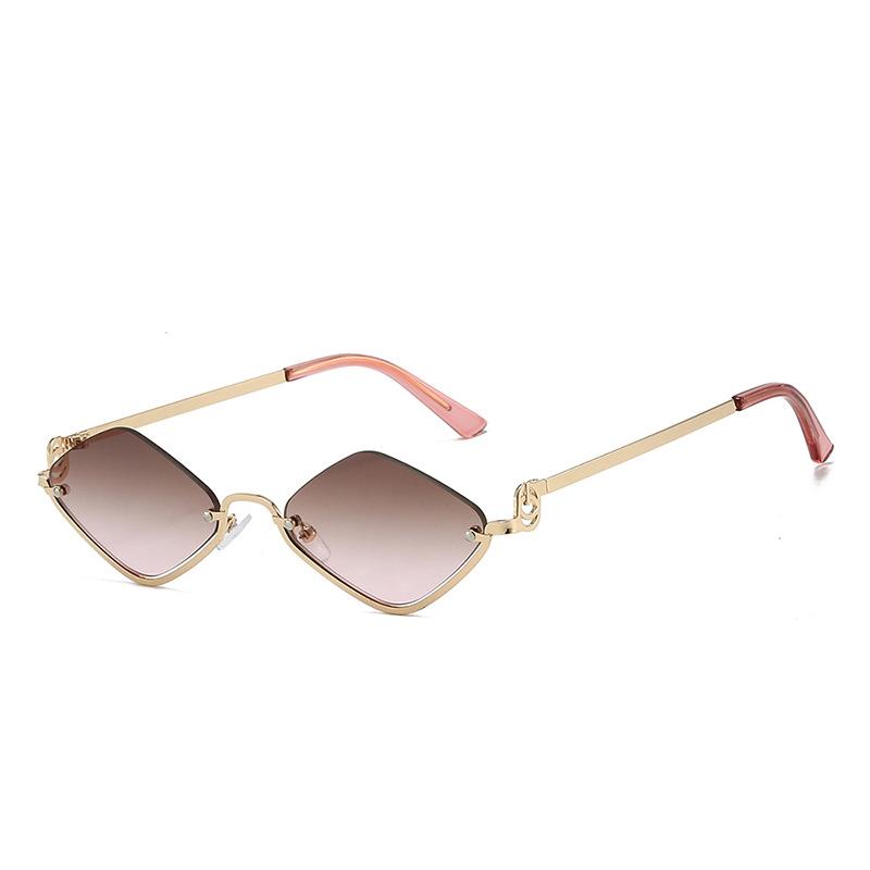 New Half-frame Rhombus Small Frame European and American Style Fashion Sunglasses Internet Celebrity Trend Versatile Street Sunglasses