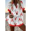 1116 spring and summer European and American fashion women's clothing printed loose shorts short-sleeved shirts cartoon POD fixed