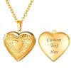 Engravable Heart Pattern Stainless Steel Pendant Necklace - DIY Photo Locket for Couples