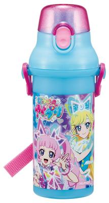 Skater Water Direct Dishwasher Made In Secret Eye for Children's Bottle, 480ml, Drinking, Plastic, One-Touch Operation, Safe, Japan, Puri, Girls,