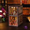 Twilight Cabin Bookends: DIY Wooden 3D Puzzle House Model, Handmade Building Blocks, Assembled Toy Gift.
