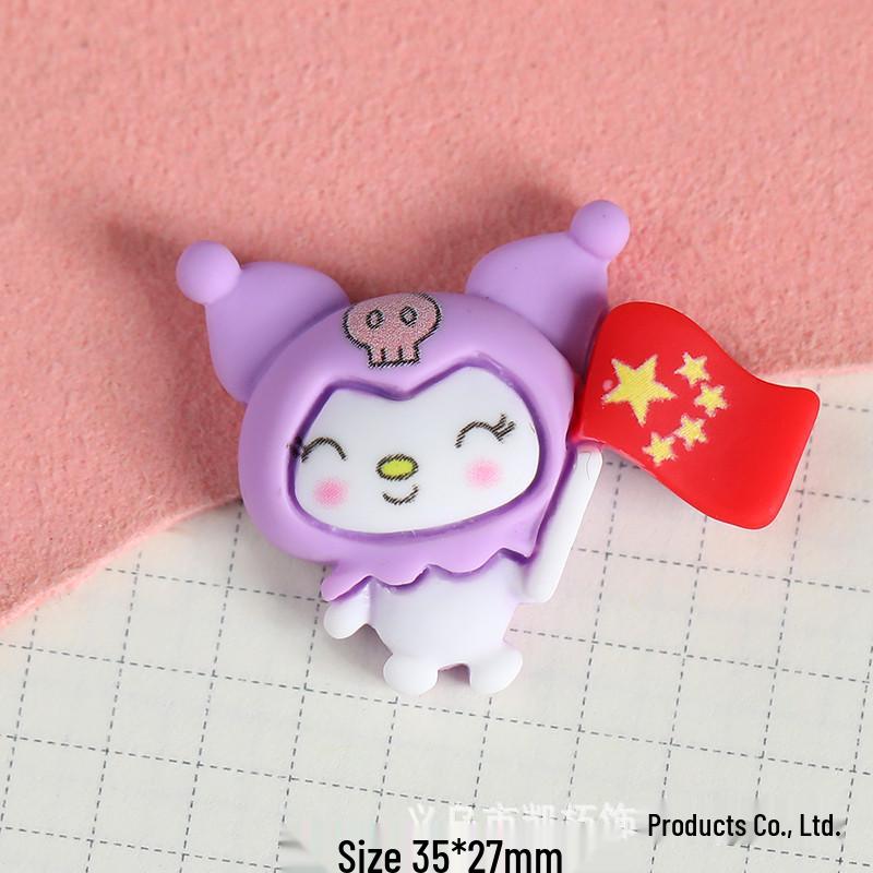 Sanrio Cartoon Flag Resin DIY Accessories: Phone Case, Hair Accessories, Pendant, Shoe Decor