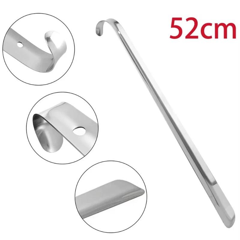 52CM Stainless Steel Long Handle Shoe Horn Metal Shoe Lifter for Seniors Pregnant Women