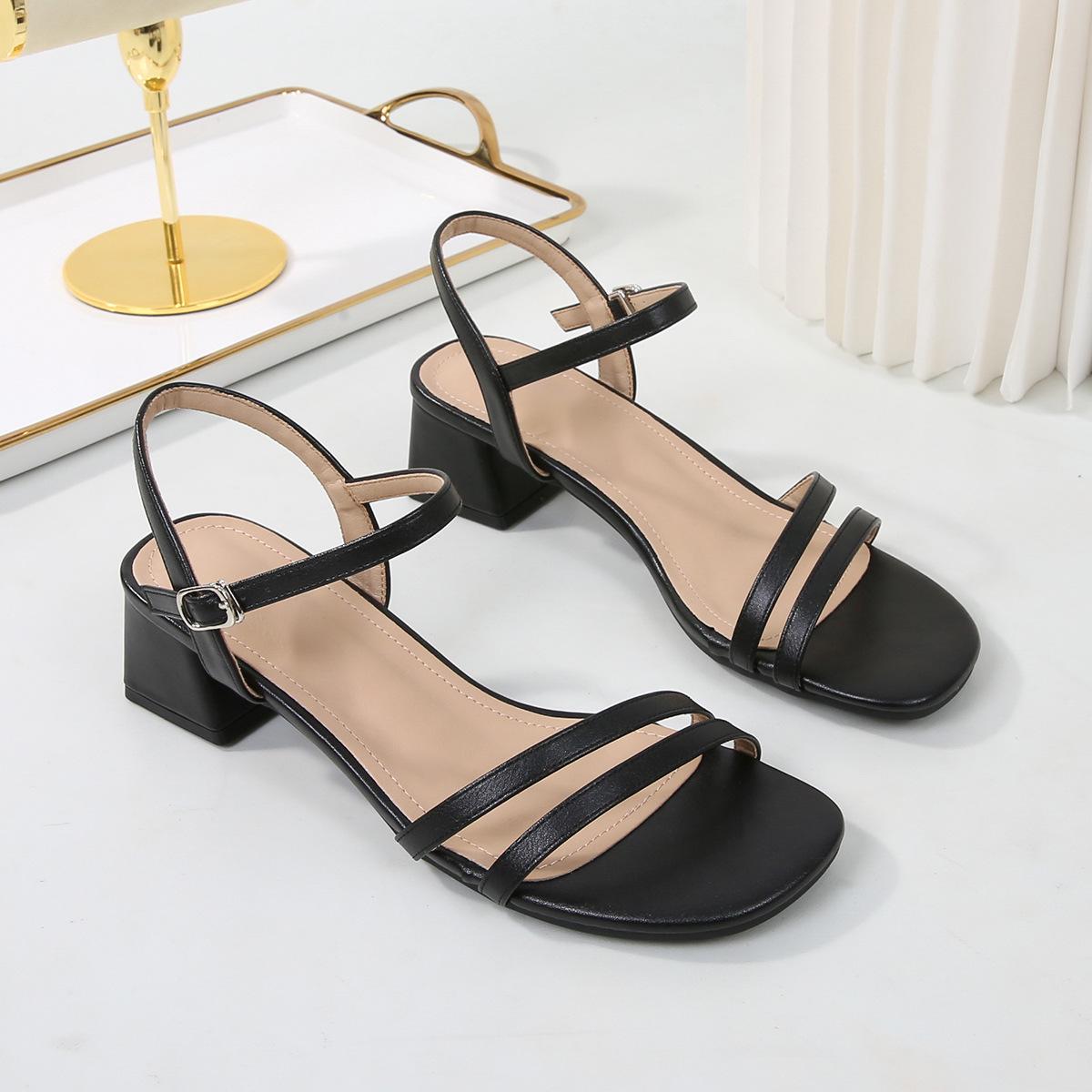 

Босоножки на платформе женские Босоножки на каблуке Temperament Босоножки женские Большие размеры Женская обувь 44 Толстый каблук Пряжка Высокие каблуки женские 43