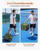 Tennis Ball Hopper, Holds 80 Tennis Balls, Pickleball Basket Cart with Wheels for Easy Pick Up, Portable Pickleball Collection Caddy with Heavy-Duty