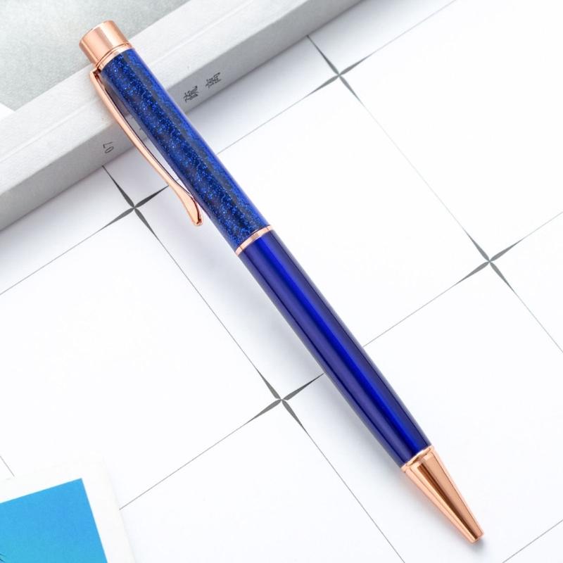 5Pcs Sequins Drift Sand Ballpoint Pens Refillable Metal Ballpoint Pens 1.0MM Tip for Daily Writing and Note Taking