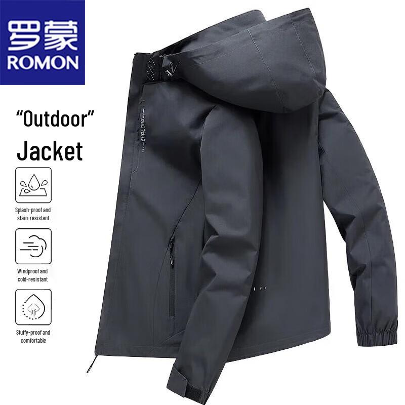 ROMON Men's Hooded Outdoor Windbreaker Jacket
